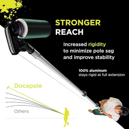 DOCA Telescoping Pole 5-12 Ft - Extension Pole for Cleaning, Feather Duster, Window Washing Kit, Paint Roller, Window Squeegee - High Reach Extendable Kit for Indoor & Outdoor - Pole Only