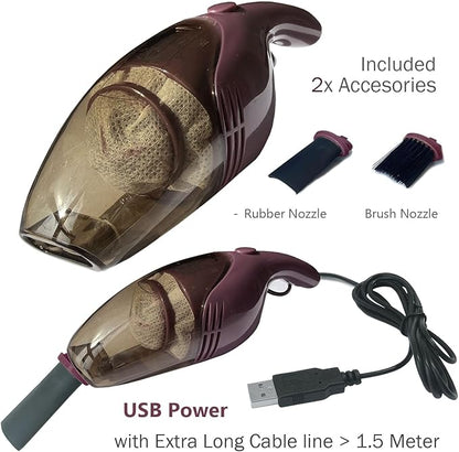 Lightweight Mini Vacuum with Strong Suction - Perfect for Keyboard, Desktop Dust Removal (Purple)