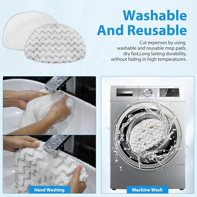 6 Pack Steam Mop Replacement Pads for Bissell Powerfresh Steam Mop 1940 1806 1544 2075 2685A 2181 2814 Series, Model 19402 19404 19408 19409 1940A 1940F 1940Q 1940T 1940W B0006 B0017 2075A
