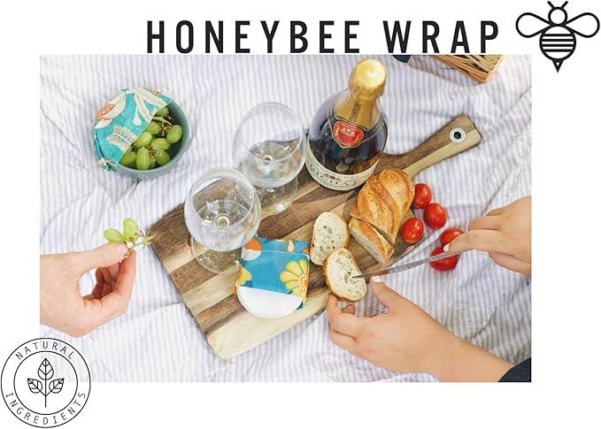 Bread Food Wrap Swirl, 21 x 18 inches, GOTS Certified 100% Organic Cotton. Beeswax, Reusable and Compostable.