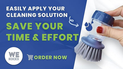 All Purpose Liquid Dispensing Cleaning Brush, Good Grips Soap Dispensing Palm Brush, Soap Dispensing Palm Brush for Dish Kitchen Scrubber with Sturdy Nylon Bristles, Dish Brush with soap Dispenser