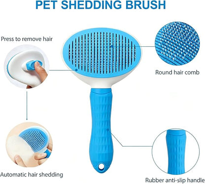 6PCS Blue Dog Washing Kit with Dog Brush, Shampoo Brush, Bath Scrubber,Washing Gloves, 39.7" × 20.5" Towel and Big Toiletries Bag.