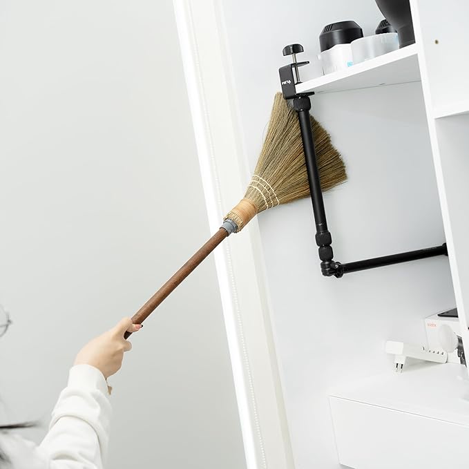 BMart Home Natural Whisk Sweeping Brownn Handle Broom - Vietnamese Straw Soft Broom for Cleaning Dustpan Indoor-Outdoor, Sofa, Car Hood, Decoration Items - 9.84'' Width, 29.75" Length