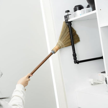 BMart Home Natural Whisk Sweeping Brownn Handle Broom - Vietnamese Straw Soft Broom for Cleaning Dustpan Indoor-Outdoor, Sofa, Car Hood, Decoration Items - 9.84'' Width, 29.75" Length