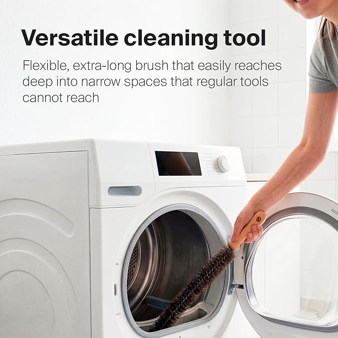 KONEX 44" Dryer Vent Cleaner Brush Flexible Lint Trap Cleaning Tool with Horsehair Bristles