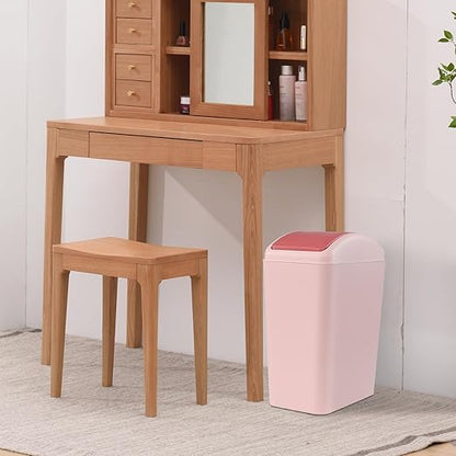 4.5 Gallon Trash Can with Swing Lid, Plastic Swing Top Trash Can (Pink)