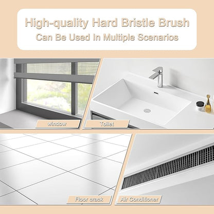 6PCS Crevice Cleaning Brush,Gap Cleaning Brush, Slim Flat Curved Brush for Narrow Gaps,Deep Crevices and Small Spaces,Hard Bristle Brush,Easy to Clean, No Residue, Kitchen & Bathroom Cleaning