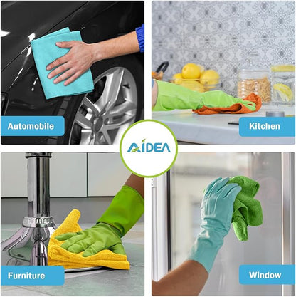 AIDEA Microfiber Cleaning Cloth, 500PK, Soft Absorbent Rags, Shop Towels, Microfiber Towels for Cars, Kitchen Towels, Dusting Cloth for Home, Window, Cleaning Supplies, 12"×12"