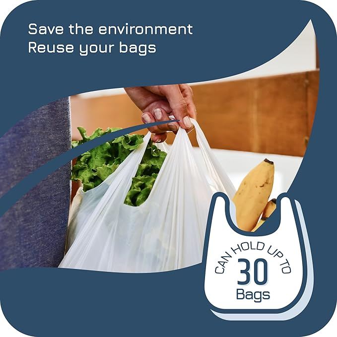 Manterio Wall Mount Plastic Bag Organizer | Durable Plastic Grocery Bag Saver | Smudge Proof, Fingerprint Resistant