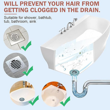 Gotega Bathroom Sink Drain Strainers, Hair Catcher Shower Drain Covers Protector, Flexible TPR Material, Multiple Colors for Bathroom Tub Shower and Sink Garbage Disposal Parts, Light-Colored 5 Pack