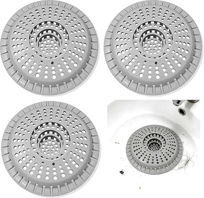 3 Pack Bathroom Sink Drain Strainer, Hair Catcher Shower Drain, Shower Drain Cover, Bathtub Hair Catcher, Silicone Tub Hair Trap Stopper Accessories, Kitchen Sink Garbage Plug Bathroom Necessities