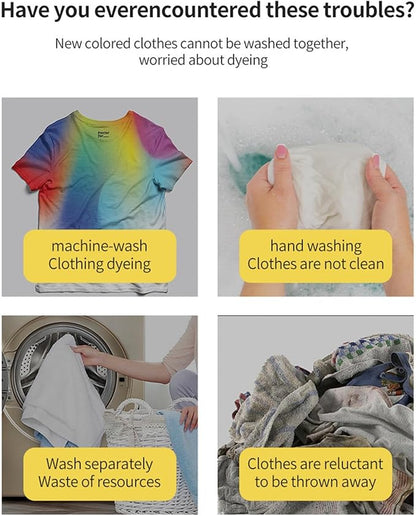 100pcs Color Catchers For Laundry - VColor Catcher Sheet, Dye Absorbing Laundry Sheets | High-Strength Dye Guard For Washing Machine & Dryer, Household Daily Travel Commercial Dryer Fabric Clothes