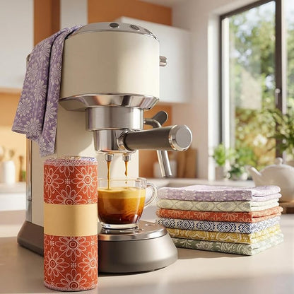 Redbaker 30 Pcs Reusable Paper Towels Rolls Towels Bulk Kitchen Washable Paperless Cloth Cotton Hand Napkins with Cardboard Reusable Napkins for Kitchen Bathroom (Bohemian)