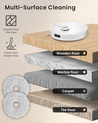 8Pack Replacement Parts Accessories Compatible for Roborock Qrevo Series, Saros 10R,Qrevo Curv,Qrevo Edge,Qrevo Edge S5A,QV 35A,Qrevo S5V Robot Vacuum,Spare Accessories Kit with 4 Dust Bags,4 Mop Pads
