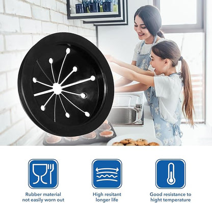 Kitchen Garbage Disposal Rubber Drain Insert,3pcs Garbage Disposal Cover,3 Inch Garbage Disposal Splash Guard,Disposal Splash Guard,Kitchen Sink Rubber Drain Guard, Black, FY616SCFJZ-1