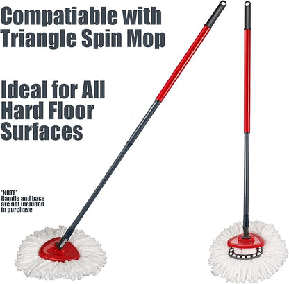 Mop Replace Head [ 3 Pack ] Mop Refills Compatible with Triangle Spin Mop, Made of Microfiber, Deep Cleaning Machine Washable and Easy-to-Replace