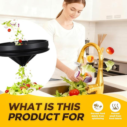 4 Pcs Brushed Gold Kitchen Sink Accessories Garbage Disposal Splash Guards 3.4'' Sink Drain Strainer and Stopper Stainless Steel Garbage Disposal Plug for Kitchen Drain Strainer