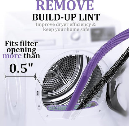 Fullclean Dryer Vent Lint Vacuum Atttachments for Dyson V15 V15s Gen5 V12 V11 V10 V9 V8 V7 Detect Absolute Cyclone Outsize Slim Vacuum Cleaner Crevice Flexible Dryer Lint Remove Tool Cleaner Kit
