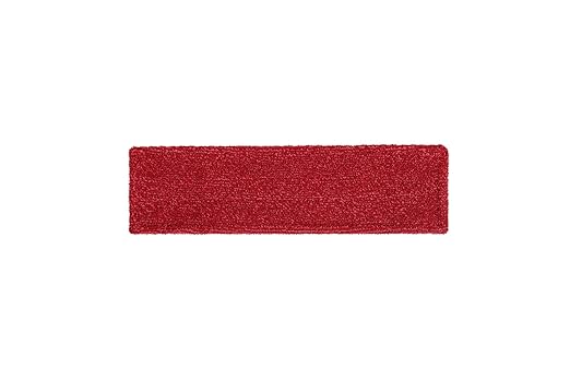 Rubbermaid Commercial Products 18 inch Adaptable Flat Mop Microfiber Pad, Red, for Janitorial/Professional Cleaners and Light-Duty Cleaning/Mopping with Tab/Pocket Functions