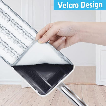 BOSHENG Flat Mop Pads, Mop Replacement Pads, Stronger Absorbent Microfiber Mop Pads, Machine Washable Pads, Refill 3 Packs