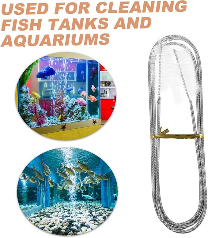 Flexible Double-Ended Aquarium Tube Brush Drain Cleaning Brush for Sink Shower Hose Long Handle