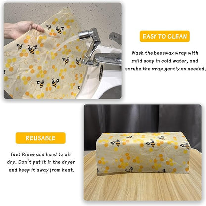 Beeswax Wraps for Food Roll(13x39inch), Organic Beeswax Wrap Beeswax Food Wraps Reusable Food Wrap Sustainable Beeswax Paper Beeswax Sandwich Wrap Beeswax Storage Beeswax Cloth Beeswax Food Wrappers