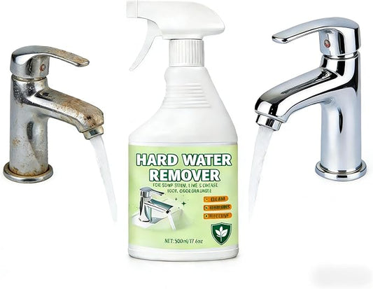 Hard Water Stain Remover (500ml) – Multi-Surface Spray for Shower Glass, Tiles, Hard Water Remover for Bathroom & Kitchen Cleaning