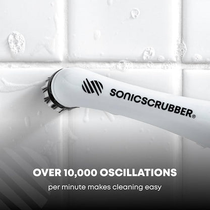 SonicScrubber Household Cleaning Brush Power Scrubber - Electric Spin Scrubber Brush for Home, Kitchen & Bathroom - Grout Cleaner & Removes Mould (Washing-Up System Spin Brush)