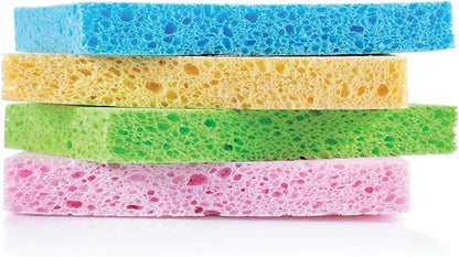 HIC Kitchen Pop-Up Sponges, Rectangular, Natural Vegetable Cellulose, 2 Sets of 4