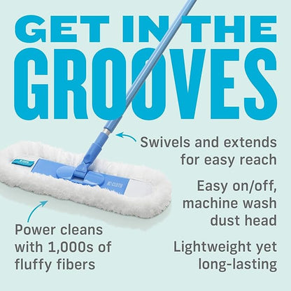 E-Cloth Duster & Cleaning Bundle - Microfiber Cloth Set - Includes Flexi-Edge Floor Dusting Mop, High Performance Dusting Cloth & Glove, Cleaning Wand, and Replacement Mop Head