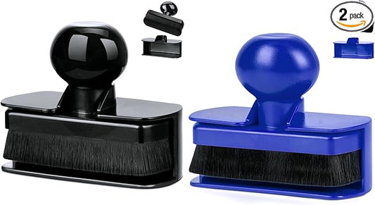 Large Car Tire Shine Applicator, Vegan Tire Shine Brush - Automotive Tire Dressing Applicator Brush with Storage Stand for Tire Detailing & Car Wash Kit, 3.6 Inch Length -2pcs (Black & Blue)