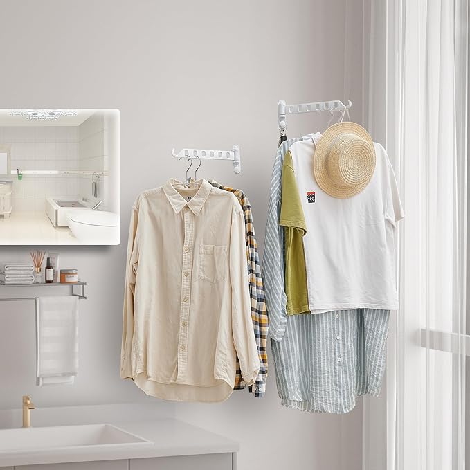 JOOM Laundry Drying Rack Wall Mounted Clothes Drying Rack Clothes Hanger Grey