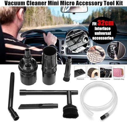 9pcs/Set Universal Vacuum Cleaner Attachments Accessories,Micro Vacuum Attachments for Car Detailing,Mini Micro Tool Car Vehicle Cleaning Kit Shop Vac