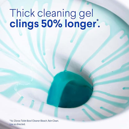 Clorox Toilet Bowl Cleaner Clinging Bleach Gel, Kills 99.9% of Bacteria and Viruses, Ocean Mist, 24 Fl Oz, Pack of 2
