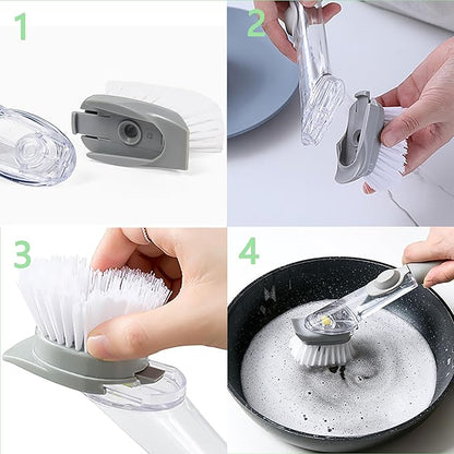 Dish Brush Refills Replacement Heads Compatible with Scrub Daddy Dish Wand，Replacement Brush Cleaning Heads for Soap Dispensing Brushes 4pcs