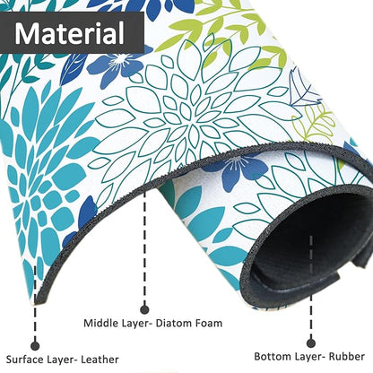 15" X 5.5" Kitchen Sink Splash Guard Faucet Mat Floral Super Absorbent Fast Drying Faucet Guard & Draining Mat Sink Splash Guard Behind Faucet for Kitchen, Bathroom