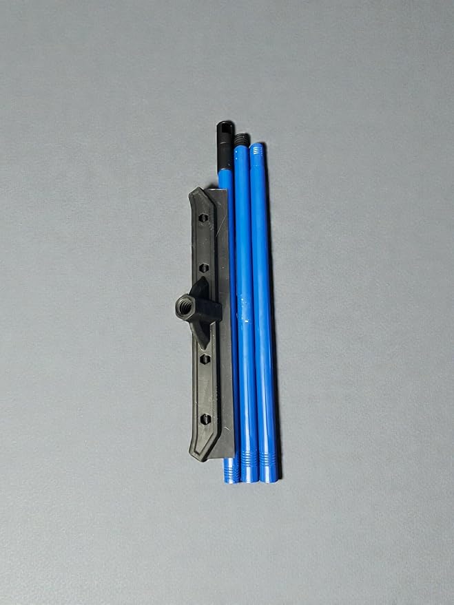 Floor Squeegee with Blue Handle, Rubber Blade, Collapsible Design, Pet Hair Remover for Carpet and Hard Floors