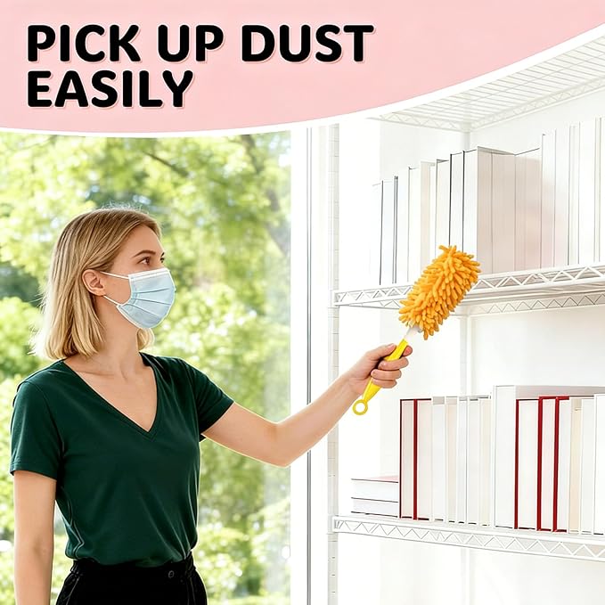 Reusable Duster Refill Compatible with Swiffer Duster, 360 Duster Refills Only, Washable Pet Heavy Duty Dusters Refills for Swiffer Duster 3ft 6ft Extended Handle, 6 Pack (Handle is Not Included)