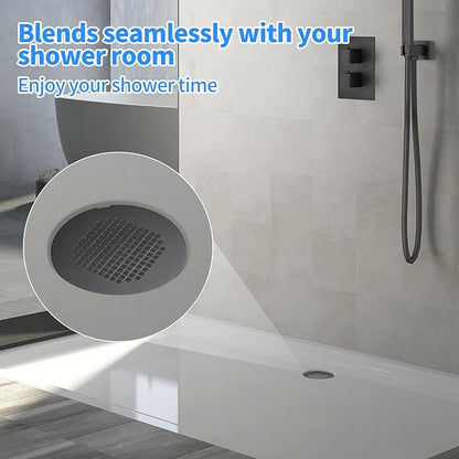 Shower Drain Cover, Shower Drain Hair Catcher Snap-in Replacement Strainer, Matt Black Round Grate, Drain Protector Designed for 4.25" D Standard Round Shower Drains