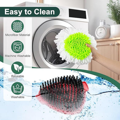 Mop Head Replacement for O Cedar, Spin Mop Replacement Head for Ocedar Easywring 1 Tank System, Mop Heads Includeds 3 Mop Replacement Heads, 2 Spin Scrub Brush, 1 Base & 1 Chenille Pad