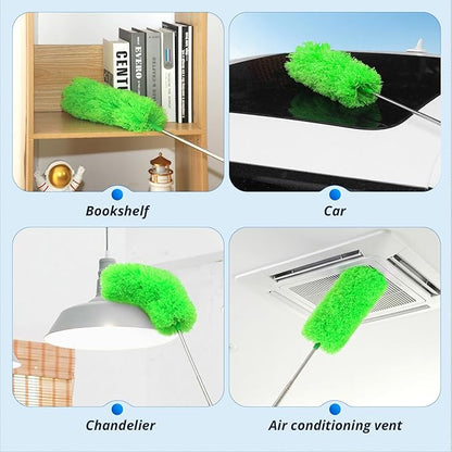 ZZ LAZYCOTTAGE Ceiling Fan Cleaner Duster, Microfiber Feather Duster with Adjustable 91.5" Telescopic Pole & Flexible Head, Extended Dusters for Ceiling Fan, Vents, Home, Blinds, Cars