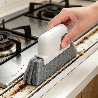 Window Track Cleaner 2 in 1 Hand Held Magic Groove Cleaning Tool Removes Water Stains Grime for Sparkling Homes and Kitchens (Gray)