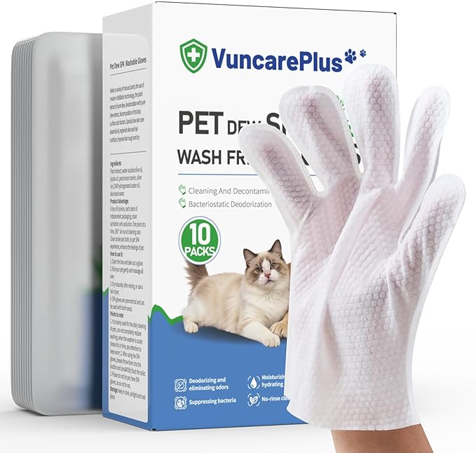 Dog & Cat Oral Care Bundle – Dental Water & Pet Cleaning Gloves Set for Daily Mouth Freshness & Gentle Grooming