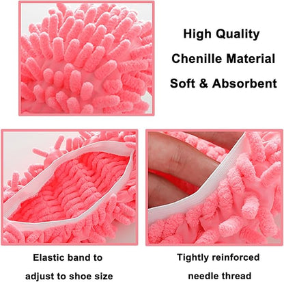 6 Pairs (12 Pieces) Dust Mop Slippers Shoe Cover Multi-Function Soft Washable Reusable Floor Cleaning Shoe Cover House Kitchen Office Cleaning Tools (Brown)