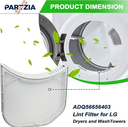 ADQ56656403 Dryer Lint Filter Replacement for LG Dryer & WashTowers, Durable Dryer Lint Screen Trap with Dryer Vent Lint Brush - Replaces ADQ56656403 AP4457244 1462822 AP7012980 PS16546780