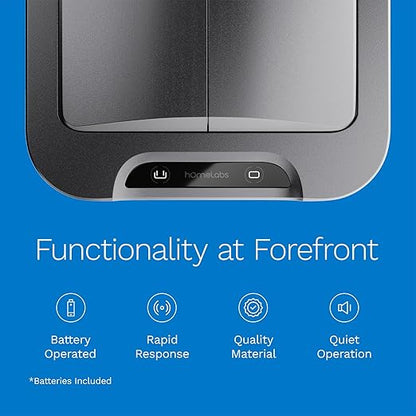 hOmeLabs - 13 Gallon Kitchen Trash Can - Retractable Automatic Sensor Butterfly Lid, Space-Saving Design, Easy to Clean, Battery-Operated with Batteries Included - Dark Stainless Steel