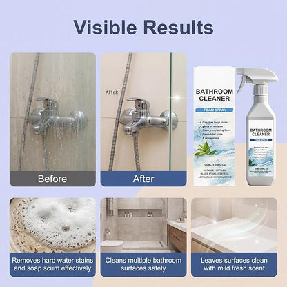Scale Remover Bathroom Cleaner, Bathroom Descaler Foam Cleaner Spray, for Tiles, Glass, Stainless, Steel, Natural Stone (1Pc)