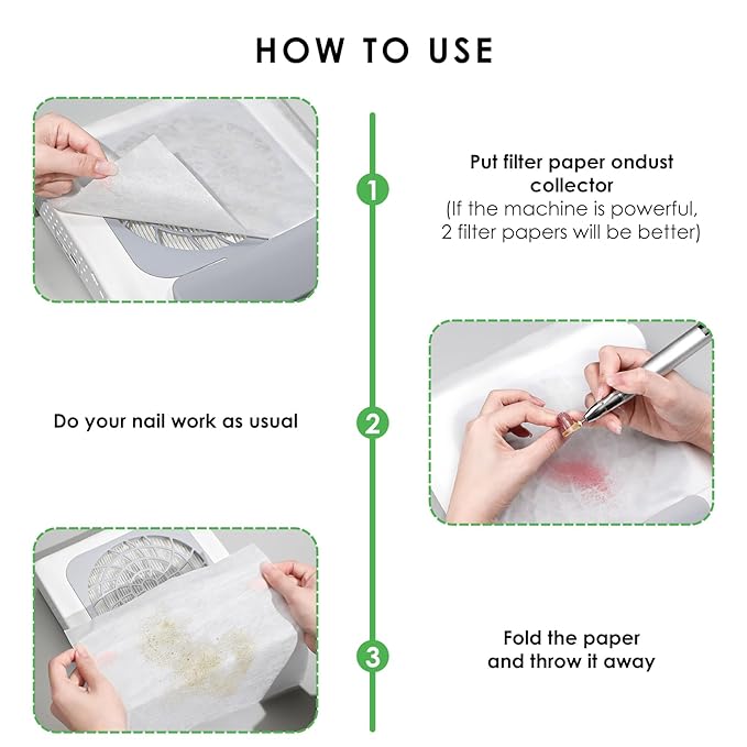 220 Sheets Nail Dust Collector Filter Paper: Disposable Dust Vacuum Filter for Most Nail Dust Fan Extractor Machine, Dust Cleaner Replacement Filter Paper Nail Tech Supplies Accessories for Home Salon