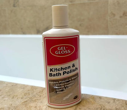 TR Industries Gel-Gloss Kitchen and Bath Cream Wax Polish, 8 Fluid Ounces -GG-8