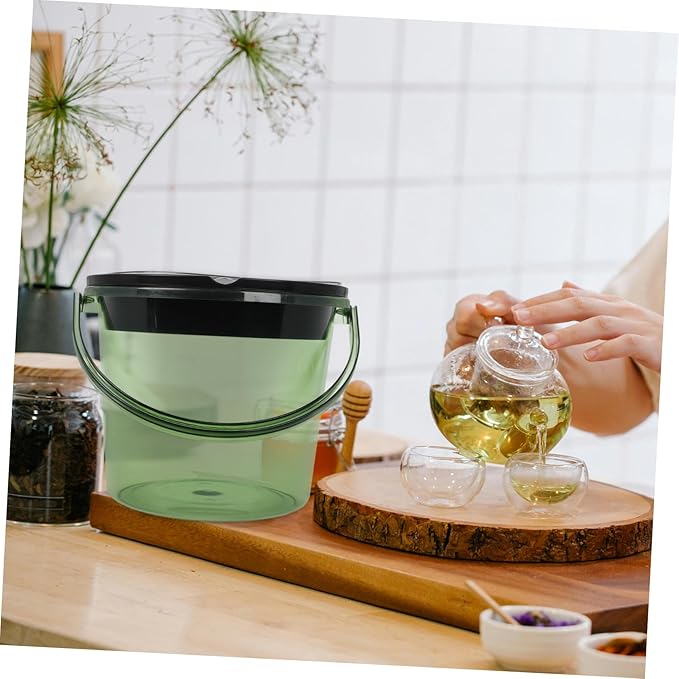 MAGICLULU Trash Can Tea Dregs Bucket Lid Food Waste Bin for Kitchen Grounds Waste Bin for Countertop Sturdy Design
